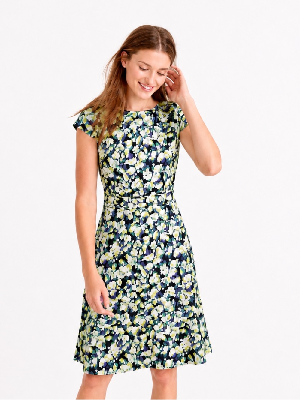 J. Crew Floral Print Short Sleeve Dress